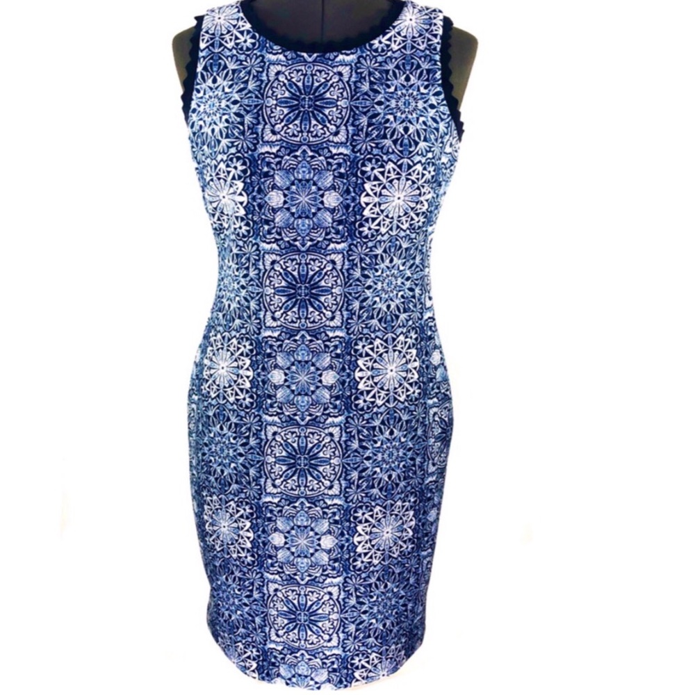 Tommy Hilfiger Blue Print Sleeveless Dress Size 6